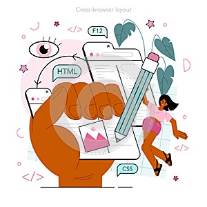 Frontend development concept. Website interface design improvement