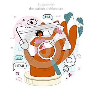 Frontend development concept. Website interface design improvement