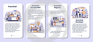 Frontend development mobile application banner set. Website