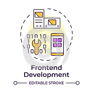 Frontend development multi color concept icon