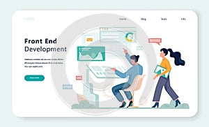 Frontend development web banner concept. Website interface