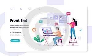 Frontend development web banner concept. Website interface