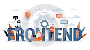 Frontend development web banner concept. Website interface
