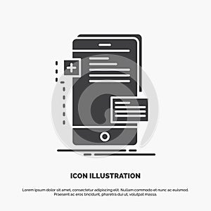 frontend, interface, mobile, phone, developer Icon. glyph vector gray symbol for UI and UX, website or mobile application