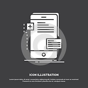 frontend, interface, mobile, phone, developer Icon. glyph vector symbol for UI and UX, website or mobile application