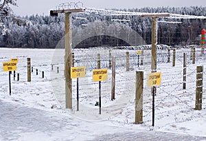 On a frontier , Samples of a barbed wire