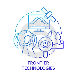 Frontier technology blue gradient concept icon