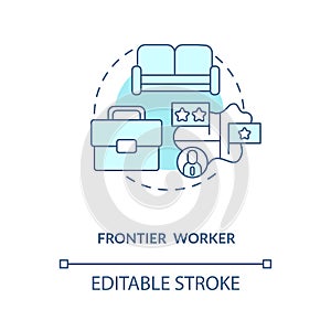 Frontier worker blue concept icon