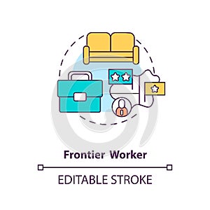 Frontier worker concept icon