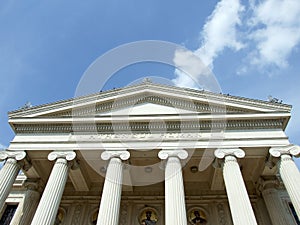 Fronton and columns