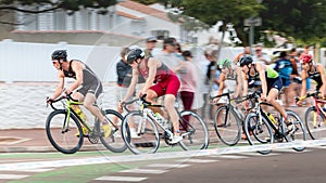 Frontrunners for a road bike race