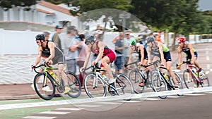 Frontrunners for a road bike race