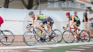 Frontrunners for a road bike race