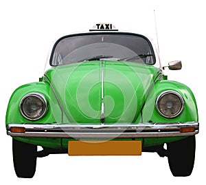 Frontside of a VW beetle taxi