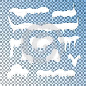 Frost Cold Snow Caps Set. Vector photo