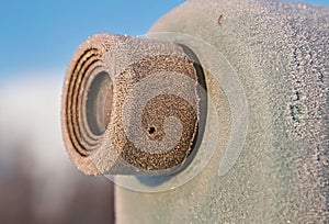 Frost covered Eye pice on a frosty spring morning
