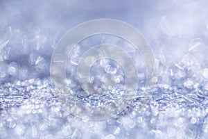 Frost crystal border on ice