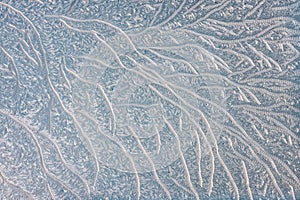 Frost and ice frozen window background