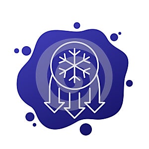 Frost impact line icon, vector