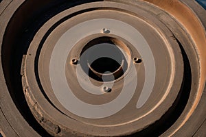 Frost on an old wagon wheel