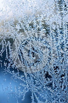 Frost patterns on glass