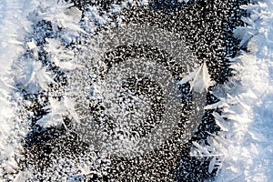 frost patterns on river ice
