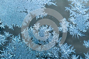 Frost patterns at window