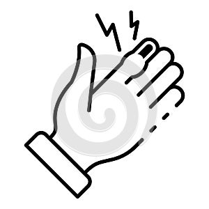 Frostbite hand finger icon, outline style
