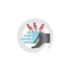 Frostbite of the hand. Symptoms, icons set. Vector signs for web graphics.