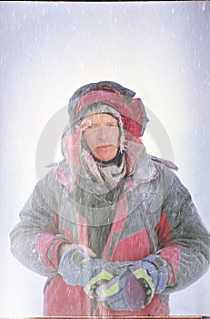 Frostbite winter climber