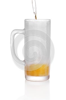 Frosted beer glass