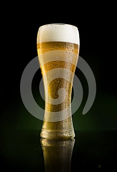 Frosted beer glass full