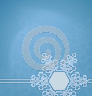 Frosted glass background with snowflakes