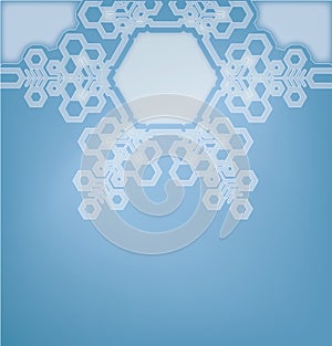 Frosted glass background with snowflakes