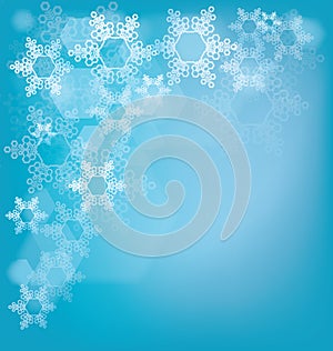 Frosted glass background with snowflakes