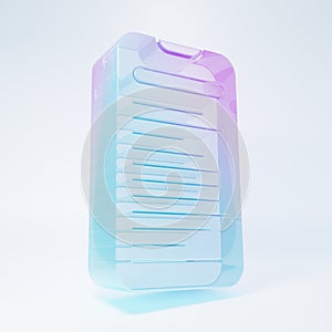 Frosted glass Computer api interface icon isolated on white background. Application programming interface API technology