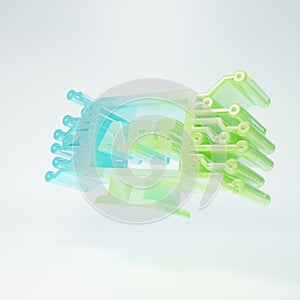 Frosted glass Computer api interface icon isolated on white background. Application programming interface API technology