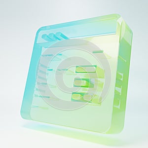 Frosted glass Software, web developer programming code icon isolated on white background. Javascript computer script