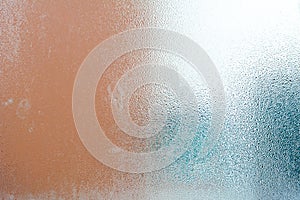 Frosted glass texture with steam & water drops