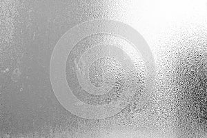 Frosted glass texture with water drops & steam photo