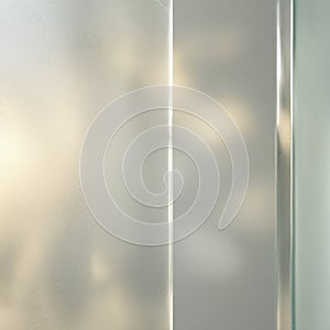 Frosted glass with a translucent appearance, diffusing light for privacy. The surface texture is smooth