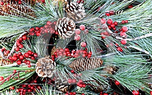 Frosted Pine Cones and Berries