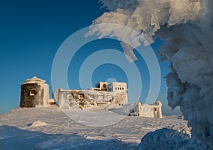 Frosted ruins of observatory - Pop Ivan Mount