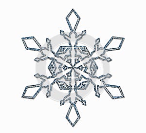 Frosted snowflake ornament