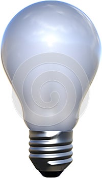 Frosted White Light Bulb Isolated, Lightbulb