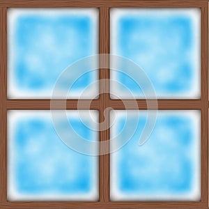 Frosted window. Vector Illustration.