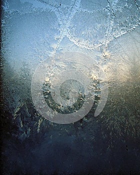 Frosted Window Winter Sunrise Background Texture