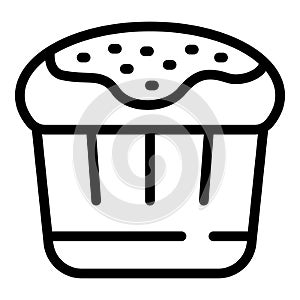 Frosting bun icon outline vector. Bakery glazed cupcake
