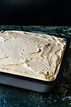 Frosting Chocolate Peanut Butter Cake Brownie in Square Mold