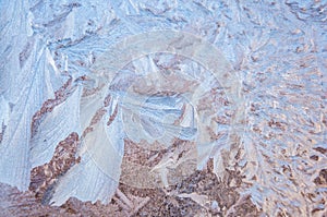 Frostwork on the window with nice colors